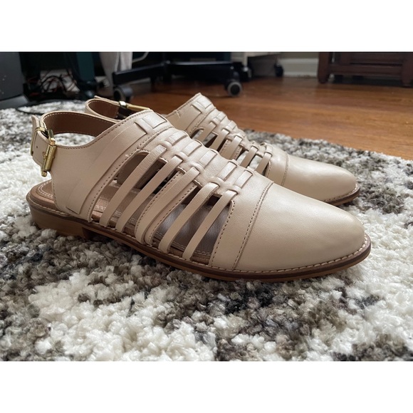 Tan strap woven loader sandal - Picture 2 of 5